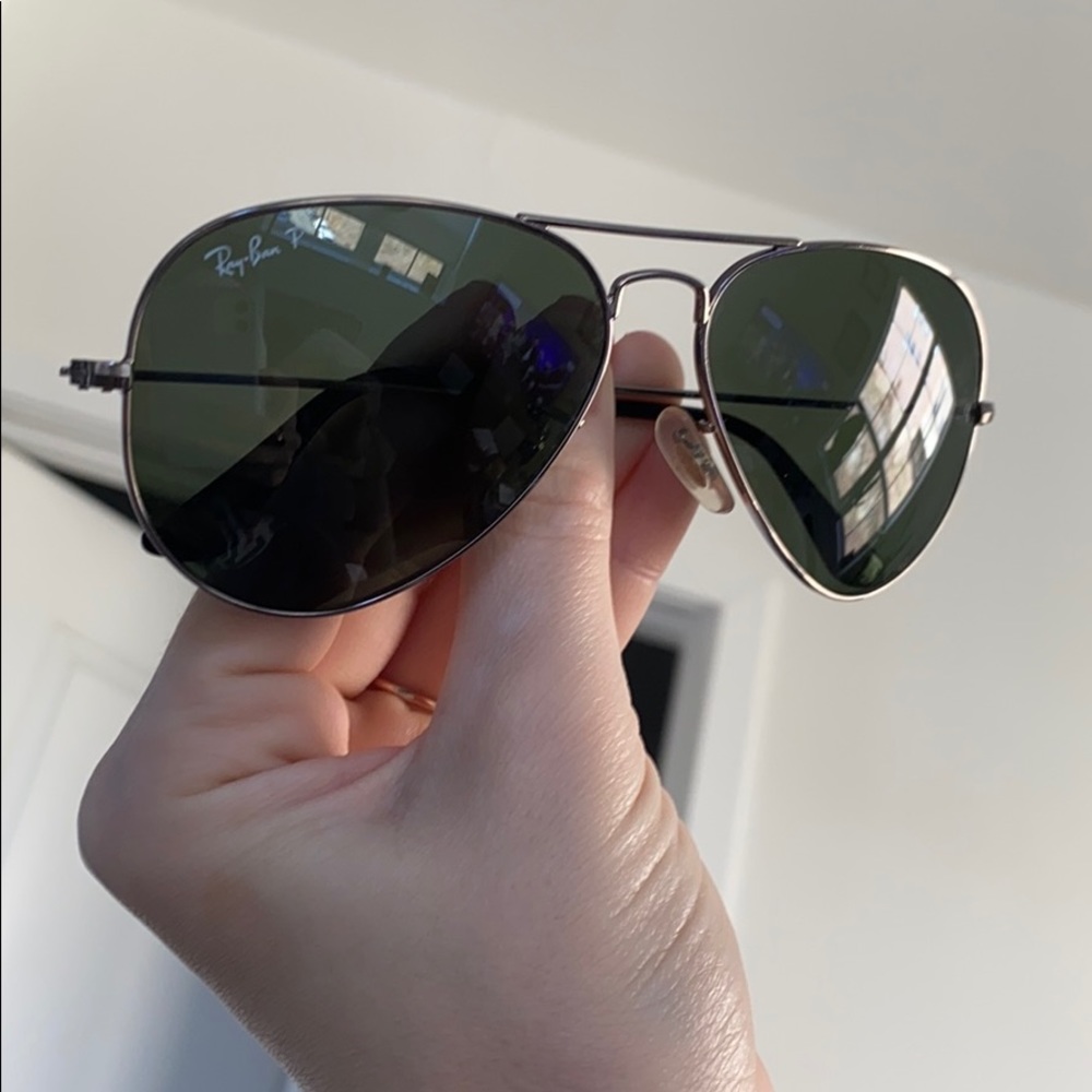 Large Polarized Metal Ray Ban Aviators